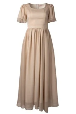 Abbie Dress In Champagne -Ivy City Co Abbie champagne front 462950