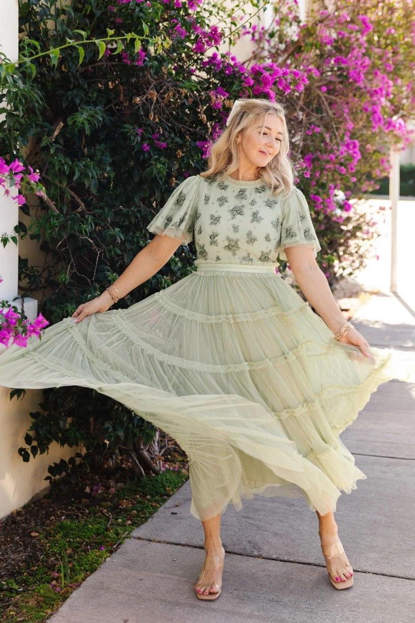 Anastasia Dress in Sage Anastasia Dress In Sage -Ivy City Co AnastasiaSage Florida SS23 10 357939