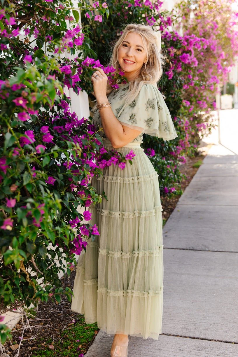 Anastasia Dress in Sage Anastasia Dress In Sage -Ivy City Co AnastasiaSage Florida SS23 14 367811