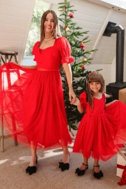 Ballerina Dress In Red - FINAL SALE -Ivy City Co BallerinaRed 4