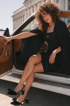 Cape Dress - FINAL SALE -Ivy City Co CapeDressBlack Capitol N23 32 381939