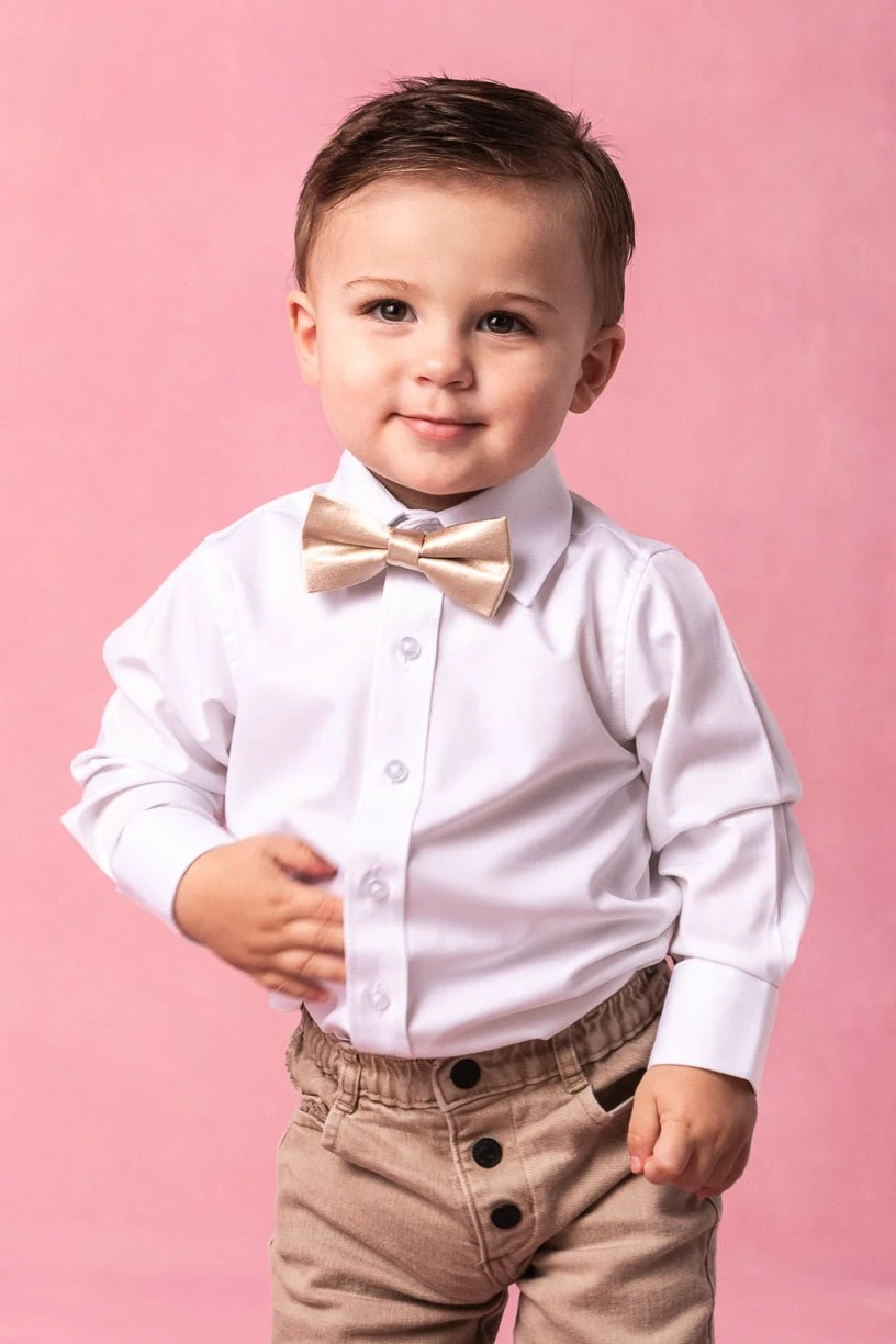 Baby Boys Henry Bow Tie in Champagne Baby Boys Henry Bow Tie In Champagne -Ivy City Co ChampagneBowtie2 843432