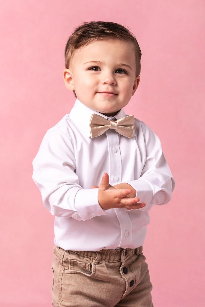 Baby Boys Henry Bow Tie in Champagne Baby Boys Henry Bow Tie In Champagne -Ivy City Co ChampagneBowtie3 380316