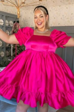 Coco Dress In Hot Pink - FINAL SALE -Ivy City Co CocoHotPink TashHome H23 58 681891