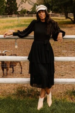 Cosette Midi Dress In Black - FINAL SALE -Ivy City Co CosetteBlack ConradRanch F23 37 664818