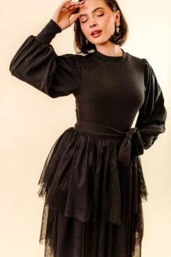 Cosette Midi Dress In Black - FINAL SALE -Ivy City Co CosetteBlack Studio F23 08 568196