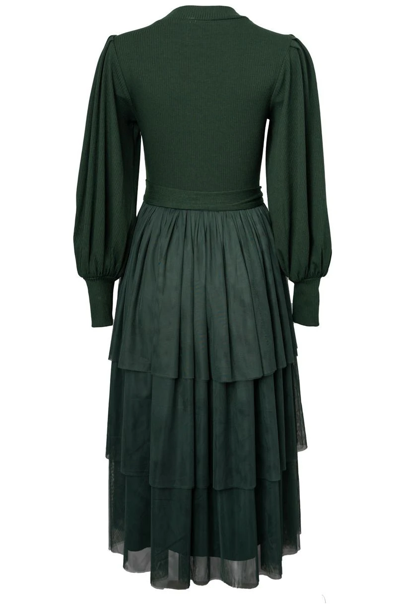 Cosette Dress in Green - FINAL SALE Cosette Dress In Green - FINAL SALE -Ivy City Co CosetteGreenLong back 524177