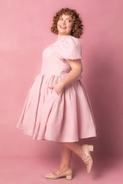 Cupcake Dress In Pink Stripe -Ivy City Co CupcakePink Studio Easter24 02 883020