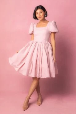 Cupcake Dress In Pink Stripe -Ivy City Co CupcakePink Studio Easter24 05 221915