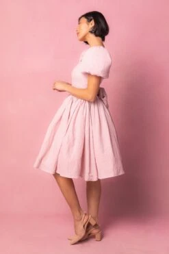 Cupcake Dress In Pink Stripe -Ivy City Co CupcakePink Studio Easter24 06 601663