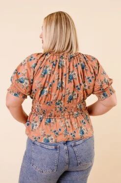 Elena Top In Brown Floral - FINAL SALE -Ivy City Co ElenaTop Studio F23 8 606622