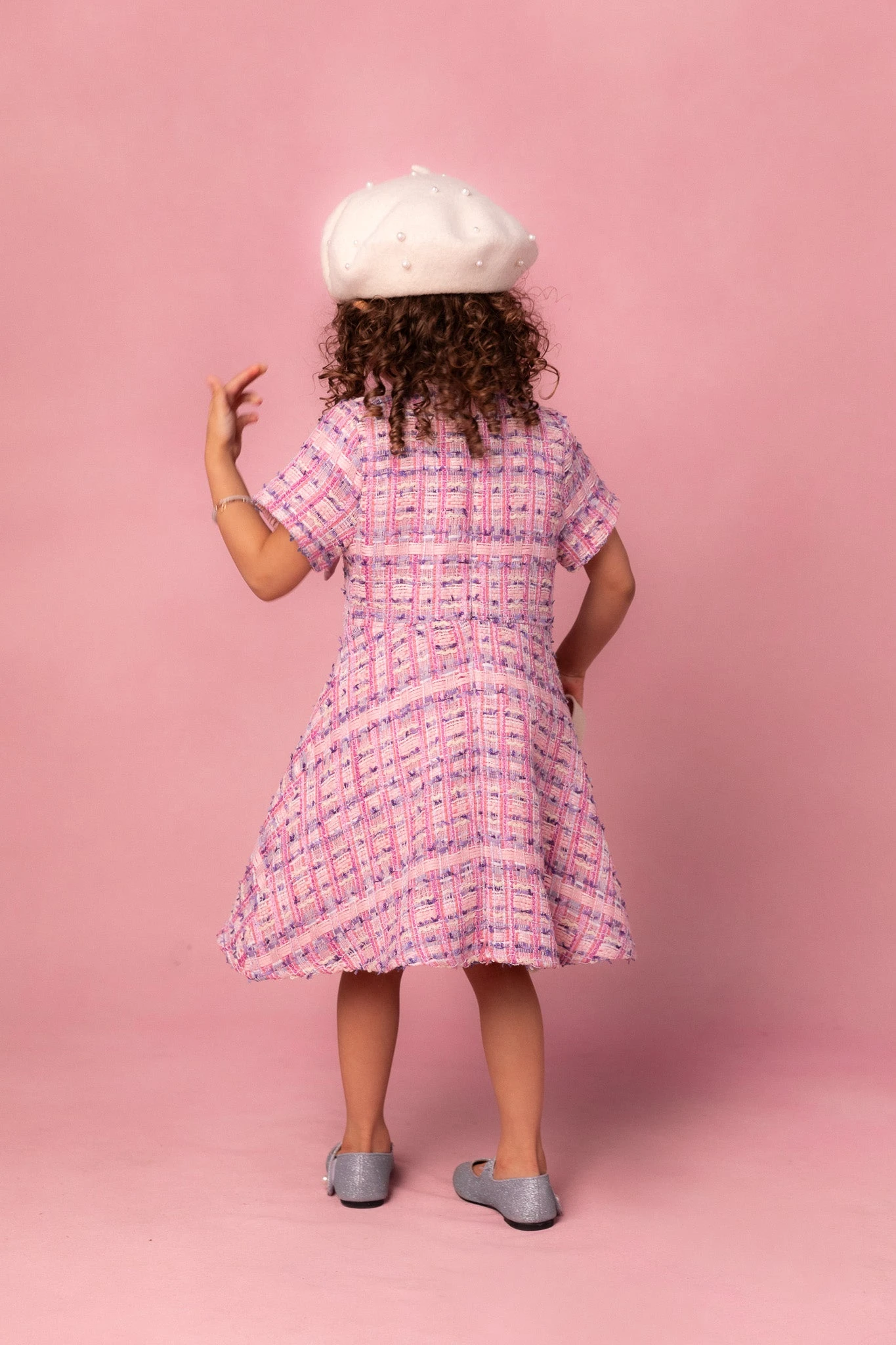 Mini Eloise Dress in Pink Tweed Mini Eloise Dress In Pink Tweed -Ivy City Co EloisePinkTweed 4