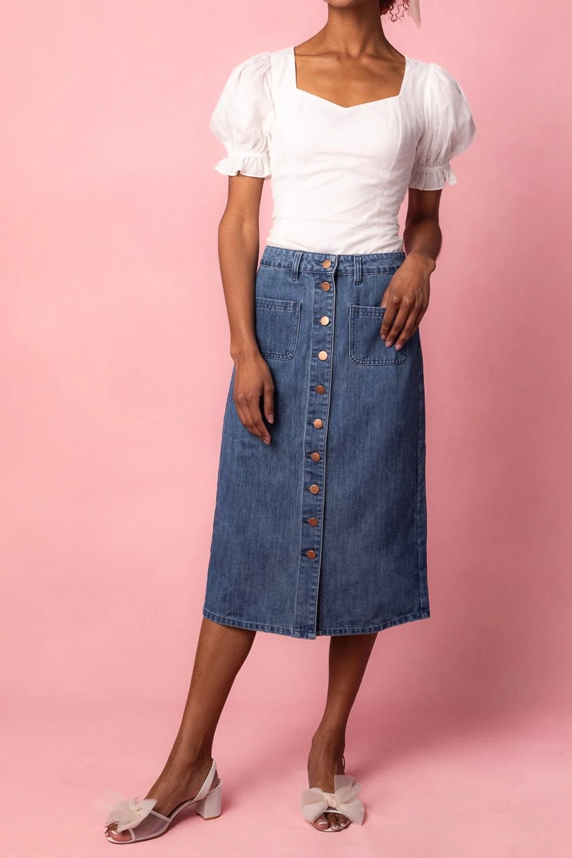 Emma Denim Skirt Emma Denim Skirt -Ivy City Co EmmaDenim Studio Spring1 3 2 617597