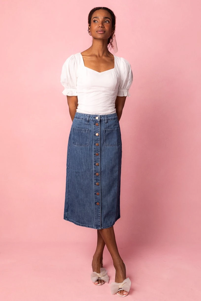 Emma Denim Skirt Emma Denim Skirt -Ivy City Co EmmaDenim Studio Spring1 7 2 240137