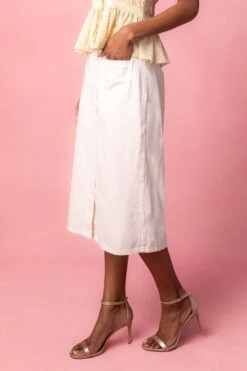 Emma Denim Skirt In White -Ivy City Co EmmaWhite Studio Spring1 4 837665