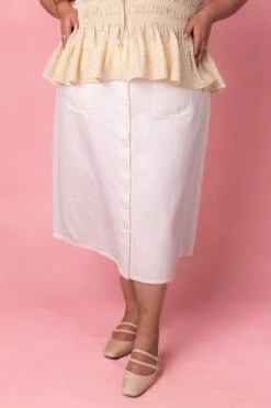 Emma Denim Skirt In White -Ivy City Co EmmaWhite Studio Spring1 5 692482