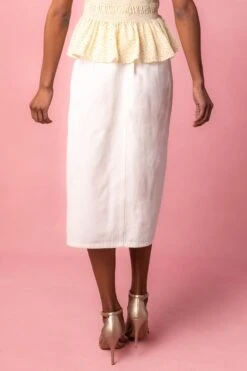 Emma Denim Skirt In White -Ivy City Co EmmaWhite Studio Spring1 6 366263