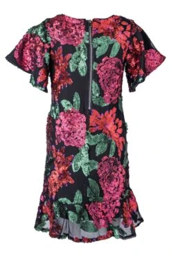 Evelyn Dress In Floral Sequin - FINAL SALE -Ivy City Co Evelyn back 956665