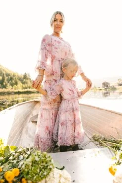 Geneva Dress In Mauve Floral -Ivy City Co Geneva Mauve 59 777290