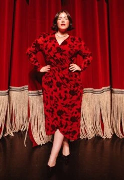 Ivy City Co 37 Amaya Burnout Dress In Red - FINAL SALE