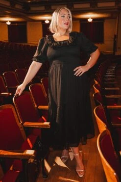 Gracie Dress In Black Chiffon -Ivy City Co Holiday2 WEB 23 559110