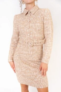 Jackie Dress In Taupe Boucle - FINAL SALE 7 Jackie Dress In Taupe Boucle - FINAL SALE -Ivy City Co JackieDress studio f23 6 658485