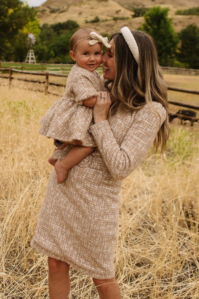 Jackie Dress in Taupe Boucle - FINAL SALE Jackie Dress In Taupe Boucle - FINAL SALE -Ivy City Co JackieTaupe QuietMeadow F23 12 757607