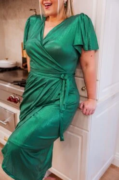 Lillie Dress In Metallic Green - FINAL SALE 10 Lillie Dress In Metallic Green - FINAL SALE -Ivy City Co LillieGreen TashHome H23 20 513369