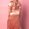 Maddie Dress In Apricot Crush Satin -Ivy City Co MaddieApricot2 574138
