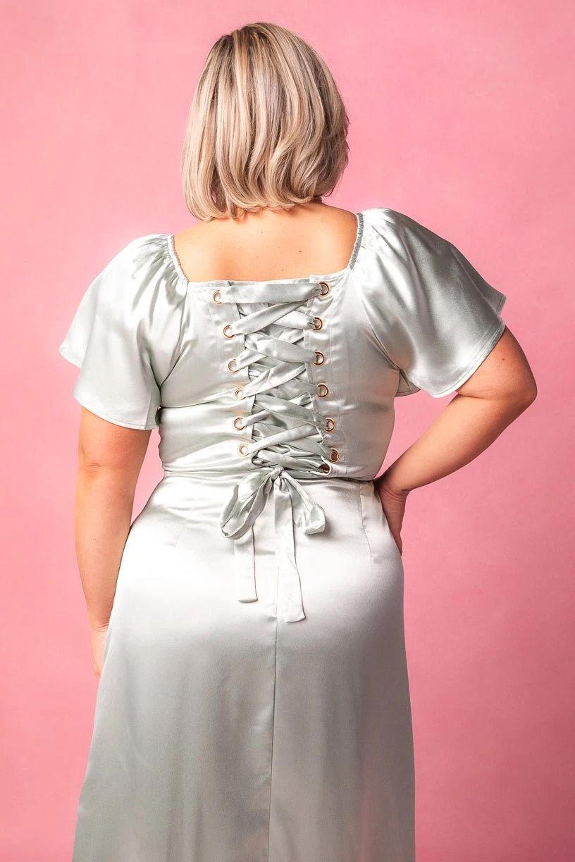 Maddie Dress in Sage Satin Maddie Dress In Sage Satin -Ivy City Co MaddieSage3 713147