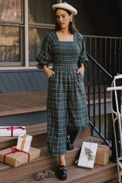 Madeline Jumpsuit In Plaid - FINAL SALE