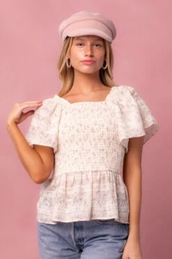 Madison Top In Eyelet Floral -Ivy City Co MadisonTop 3 620744