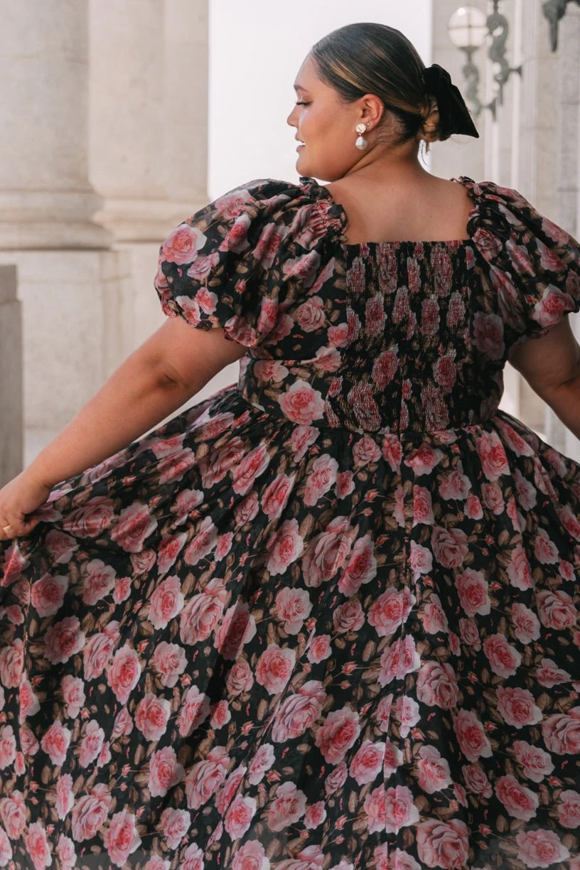 Melody Dress in Midnight Rose Melody Dress In Midnight Rose -Ivy City Co MelodyBlackFloral Capitol N23 27 247577