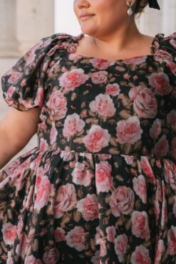 Melody Dress In Midnight Rose 11 Melody Dress In Midnight Rose -Ivy City Co MelodyBlackFloral Capitol N23 29 133806