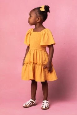 Mini Lennon Dress In Mustard -Ivy City Co MiniLennonmustard Studio Spring24 2