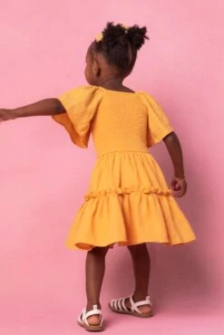 Mini Lennon Dress In Mustard -Ivy City Co MiniLennonmustard Studio Spring24 4
