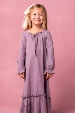Mini Petra Long Sleeve Night Dress In Purple -Ivy City Co MiniNightgownPurple Studio Spring24 2