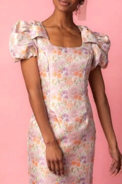 Nina Bow Dress In Pastel Jacquard -Ivy City Co NinaPastel Studio Spring1 1 870924