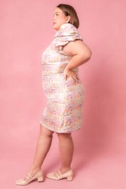 Nina Bow Dress In Pastel Jacquard -Ivy City Co NinaPastel Studio Spring1 11 766482