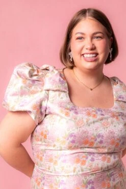 Nina Bow Dress In Pastel Jacquard -Ivy City Co NinaPastel Studio Spring1 13 915463