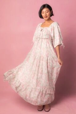 Nora Dress In Spring Watercolor -Ivy City Co NoraWatercolor Studio Easter24 04 558122