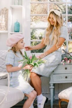 Mini Reese Shift Dress In Periwinkle Blue -Ivy City Co Reese mommy me Easter24 1 257253