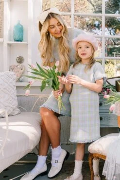 Mini Reese Shift Dress In Periwinkle Blue -Ivy City Co Reese mommy me Easter24 3 879863