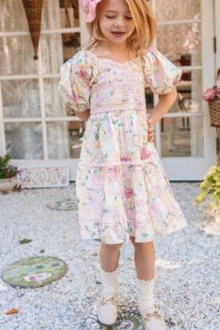 Mini Roselyn Dress In Pastel Floral -Ivy City Co Roselyn CAgradens Easter24 2 2
