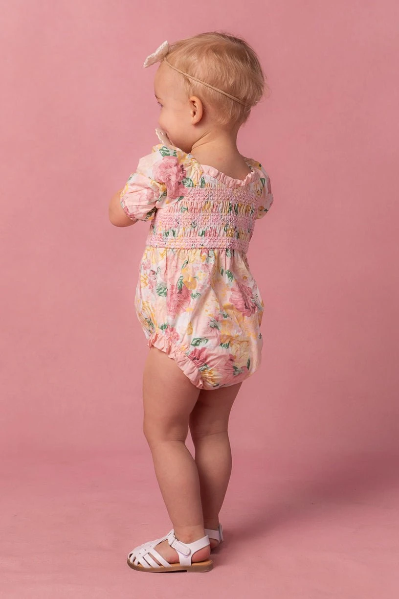 Baby Roselyn Romper in Pastel Floral Baby Roselyn Romper In Pastel Floral -Ivy City Co Roselyn Studio Easter24 5 437898