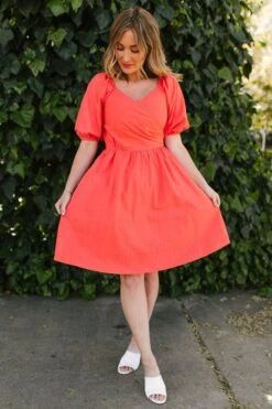 Sage Dress In Coral - FINAL SALE -Ivy City Co SageinCoral StGeorge SS23 45 368411