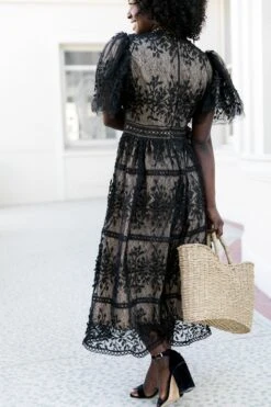 Sicily Dress With Flutter Sleeves In Black - FINAL SALE -Ivy City Co Sicily Black Flutter 2 369169