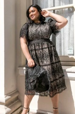 Sicily Dress With Flutter Sleeves In Black - FINAL SALE -Ivy City Co Sicily Black Flutter Plus 2 690347