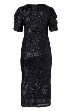 Starling Dress In Black Sequin -Ivy City Co StarlingBlackSequin back 181237