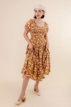 Sienna Dress In Brown Floral -Ivy City Co Studio F23 31 759689